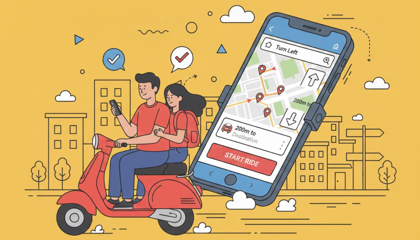 RUNPE live route tracking map for ride navigation